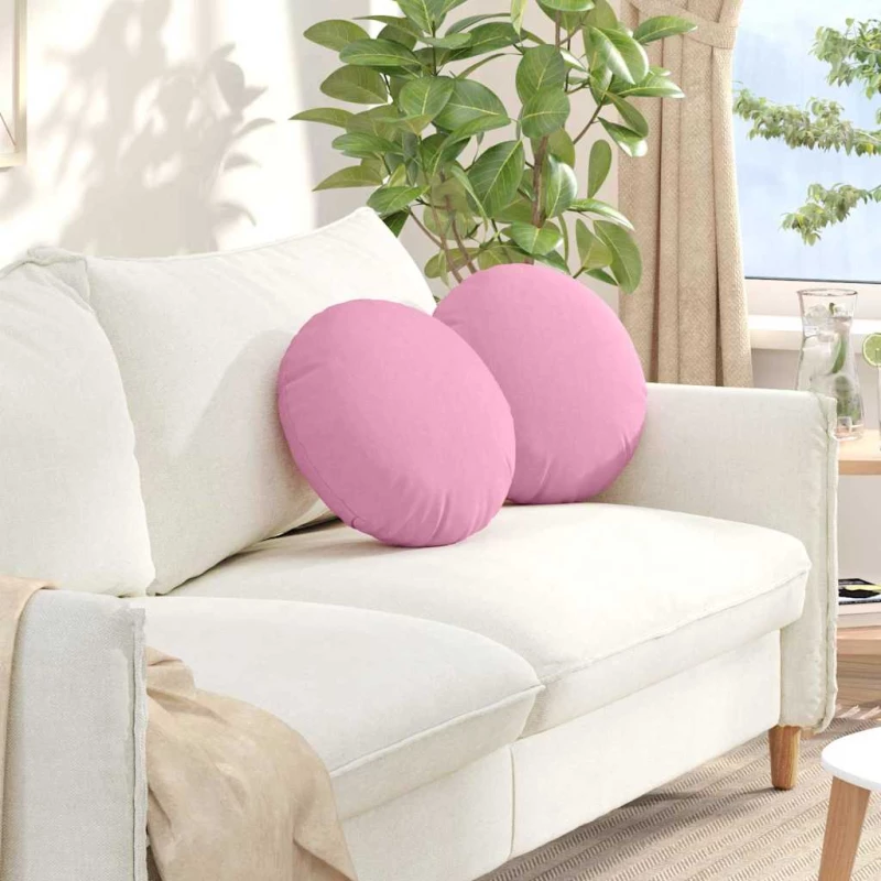 vidaXL Μαξιλάρια καθισμάτων 2 pcs Ροζ Ø40 x 13 εκ ύφασμα