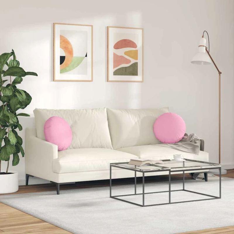 vidaXL Μαξιλάρια καθισμάτων 2 pcs Ροζ Ø40 x 13 εκ ύφασμα