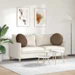 vidaXL Μαξιλάρια καθισμάτων 2 pcs Καφέ Ø50 x 19 εκ ύφασμα