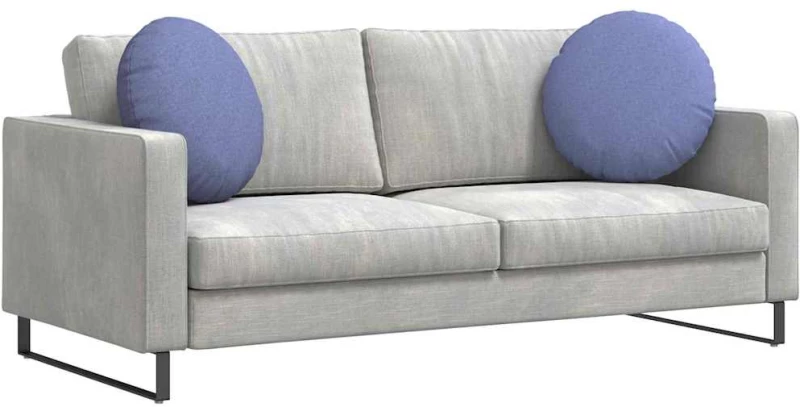 vidaXL Μαξιλάρια καθισμάτων 2 pcs Μπλε τζην Ø50 x 19 εκ ύφασμα