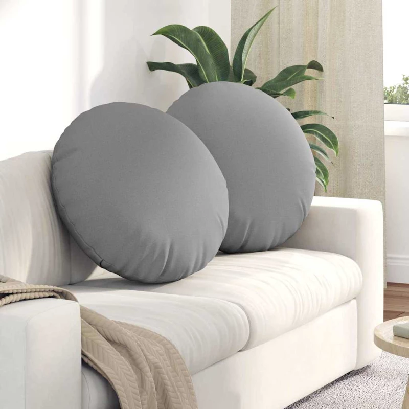 vidaXL Μαξιλάρια καθισμάτων 2 pcs Σκίουρος Γκρί Ø60 x 21 εκ ύφασμα
