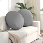 vidaXL Μαξιλάρια καθισμάτων 2 pcs Σκίουρος Γκρί Ø60 x 21 εκ ύφασμα
