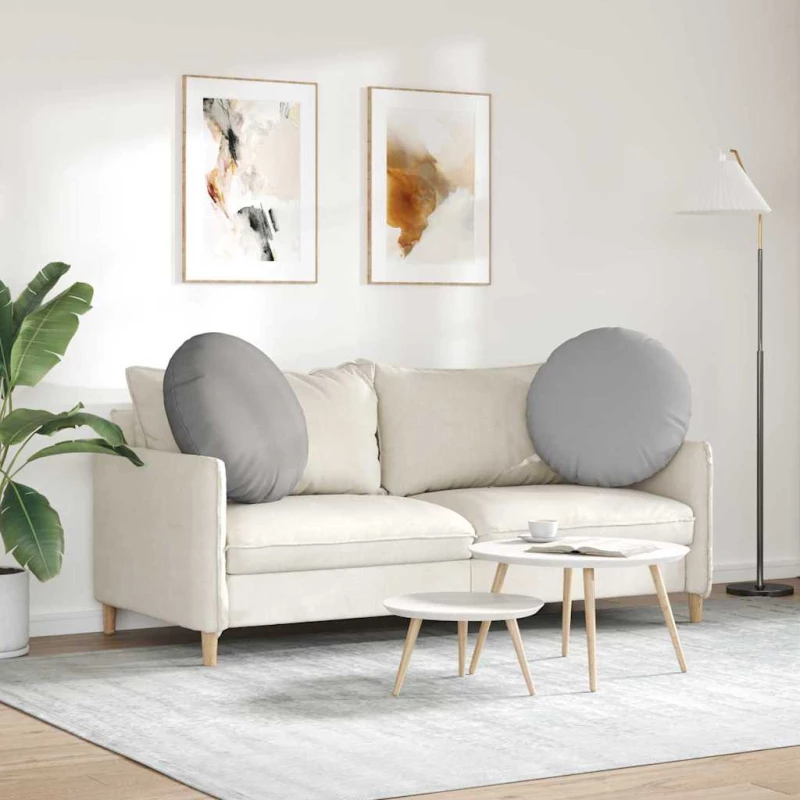 vidaXL Μαξιλάρια καθισμάτων 2 pcs Σκίουρος Γκρί Ø60 x 21 εκ ύφασμα