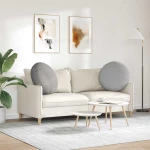 vidaXL Μαξιλάρια καθισμάτων 2 pcs Σκίουρος Γκρί Ø60 x 21 εκ ύφασμα