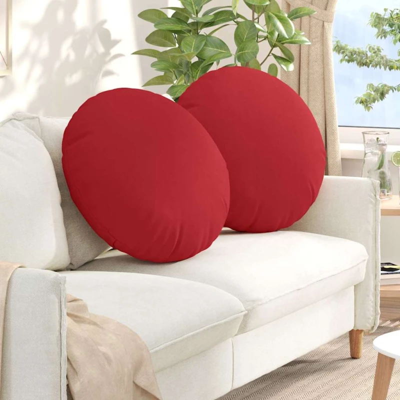 vidaXL Μαξιλάρια καθισμάτων 2 pcs Κόκκινο Ø80 x 29 εκ ύφασμα