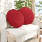 vidaXL Μαξιλάρια καθισμάτων 2 pcs Κόκκινο Ø80 x 29 εκ ύφασμα