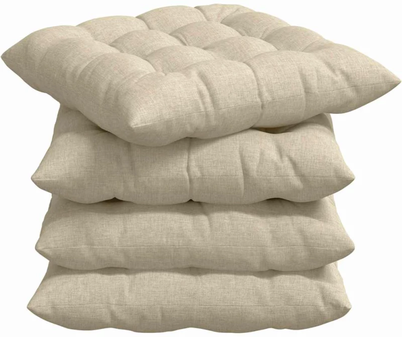 vidaXL Μαξιλάρια καθισμάτων 2 pcs Κρεμ 40 x 40 x 6 cm ύφασμα
