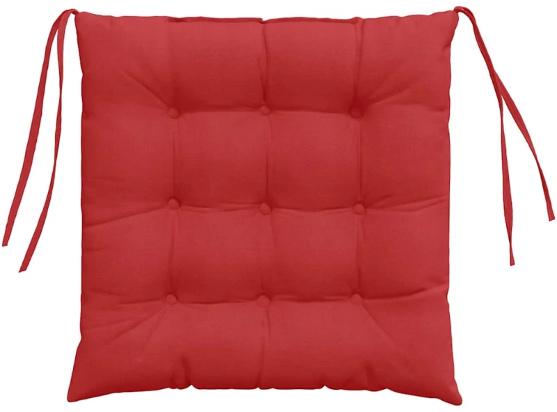 vidaXL Μαξιλάρια καθισμάτων 2 pcs Κόκκινο 40 x 40 x 6 cm ύφασμα