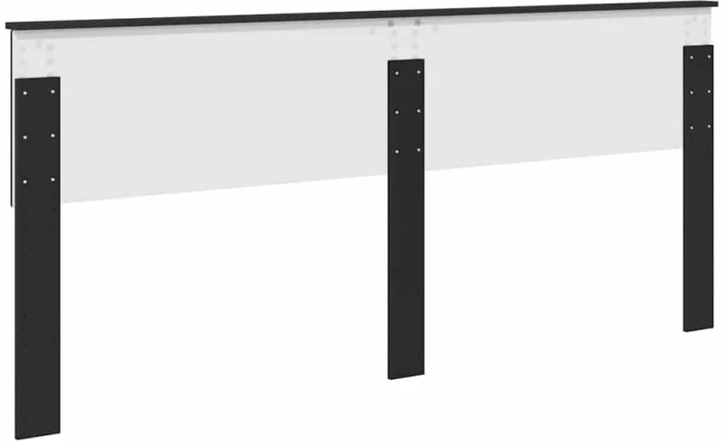 vidaXL Κεφαλάρι με κεφαλάρι Μαύρη Οξυά 200 cm Επεξεργασμένο ξύλο