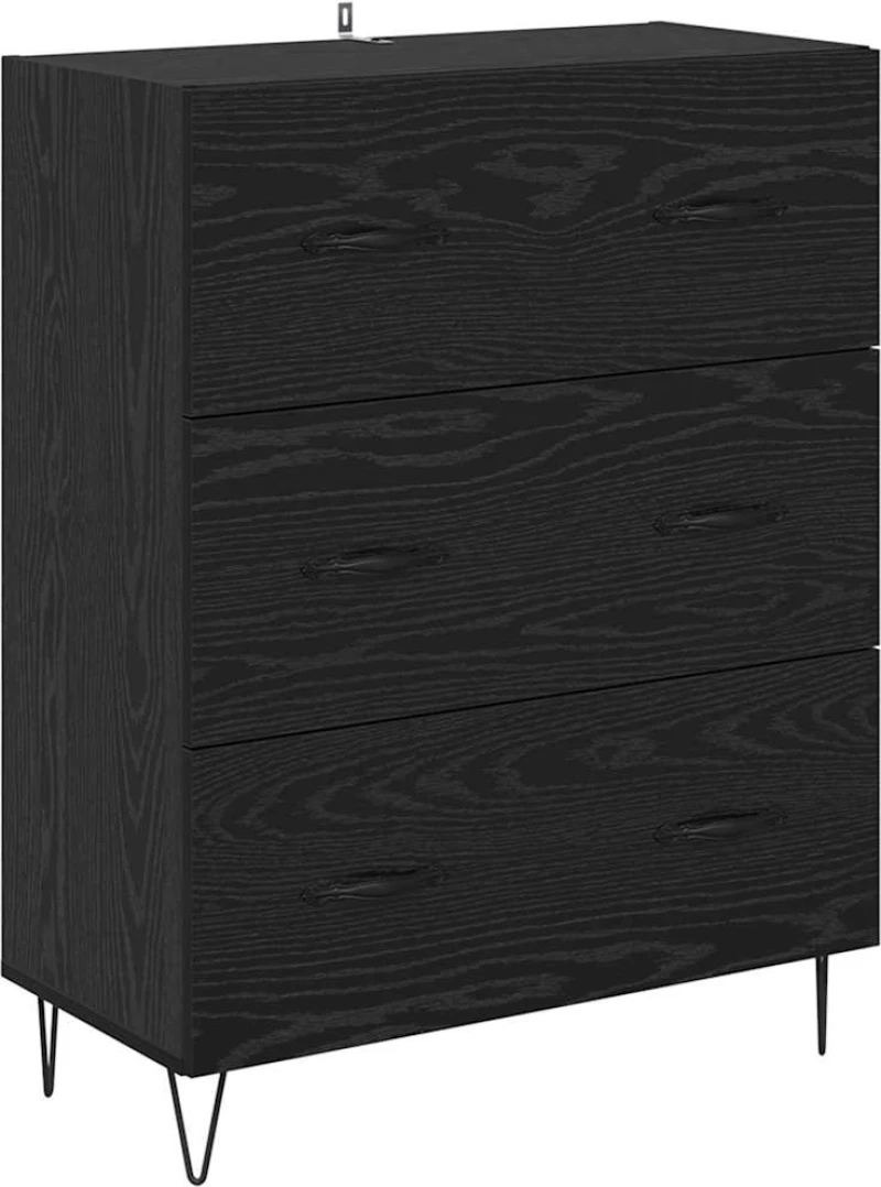 vidaXL Highboard Μαύρη Οξυά 69,5 x 34 x 180 εκ. Επεξεργασμένο ξύλο