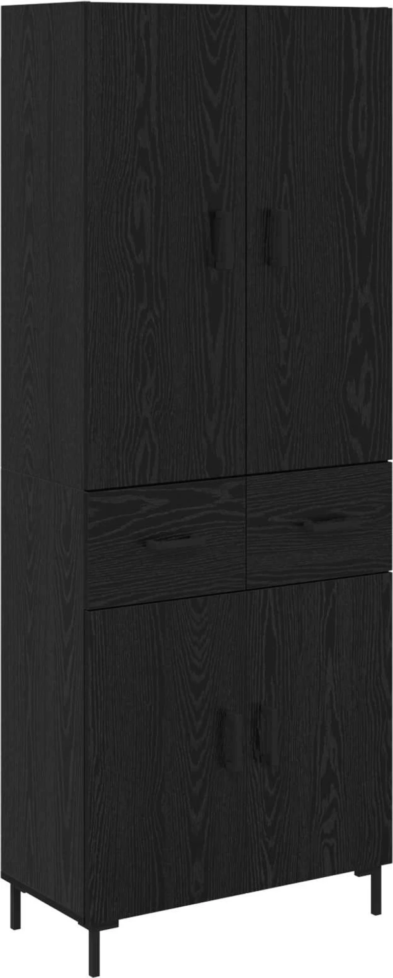 vidaXL Highboard Μαύρη Οξυά 69,5 x 34 x 180 εκ. Επεξεργασμένο ξύλο