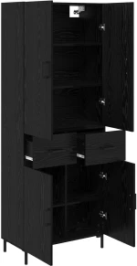 vidaXL Highboard Μαύρη Οξυά 69,5 x 34 x 180 εκ. Επεξεργασμένο ξύλο