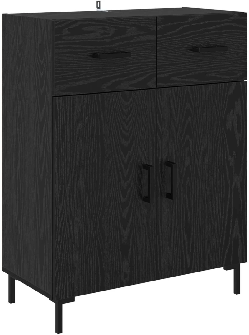 vidaXL Highboard Μαύρη Οξυά 69,5 x 34 x 180 εκ. Επεξεργασμένο ξύλο