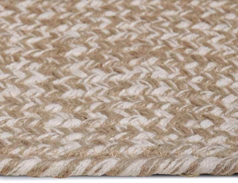 vidaXL Χαλί Φυσικό και λευκό 240 x 240 cm Γιούτα