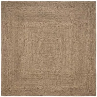 vidaXL Χαλί Φυσικό και μαύρο 240 x 240 cm Γιούτα