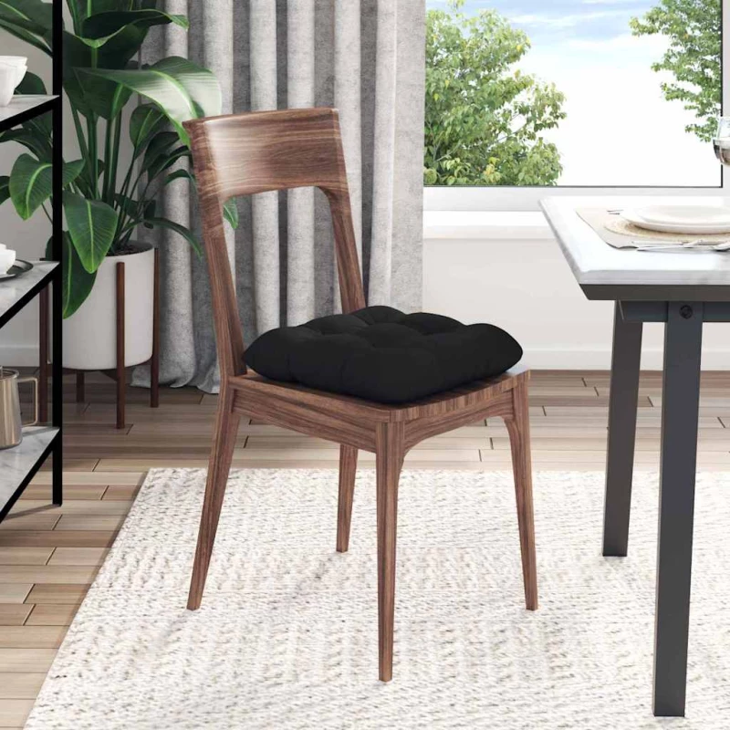 vidaXL Μαξιλάρια καθισμάτων 4 pcs Μαύρο 45 x 45 cm Ύφασμα Μικροΐνας