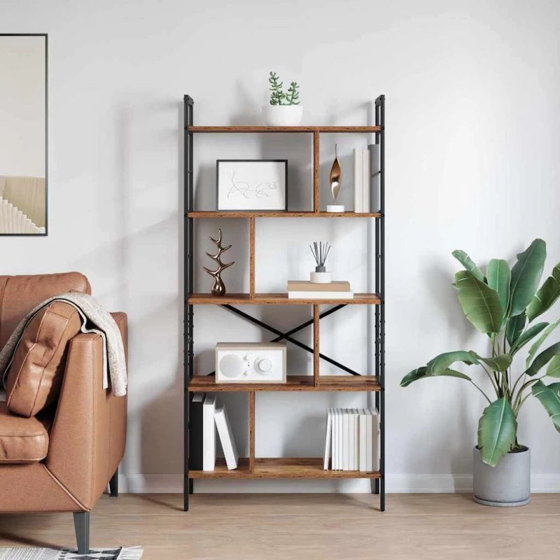 vidaXL Ράφι Βιβλίων Παλιό Ξύλο 75 x 30 x 156 εκ. Επεξεργασμένο ξύλο