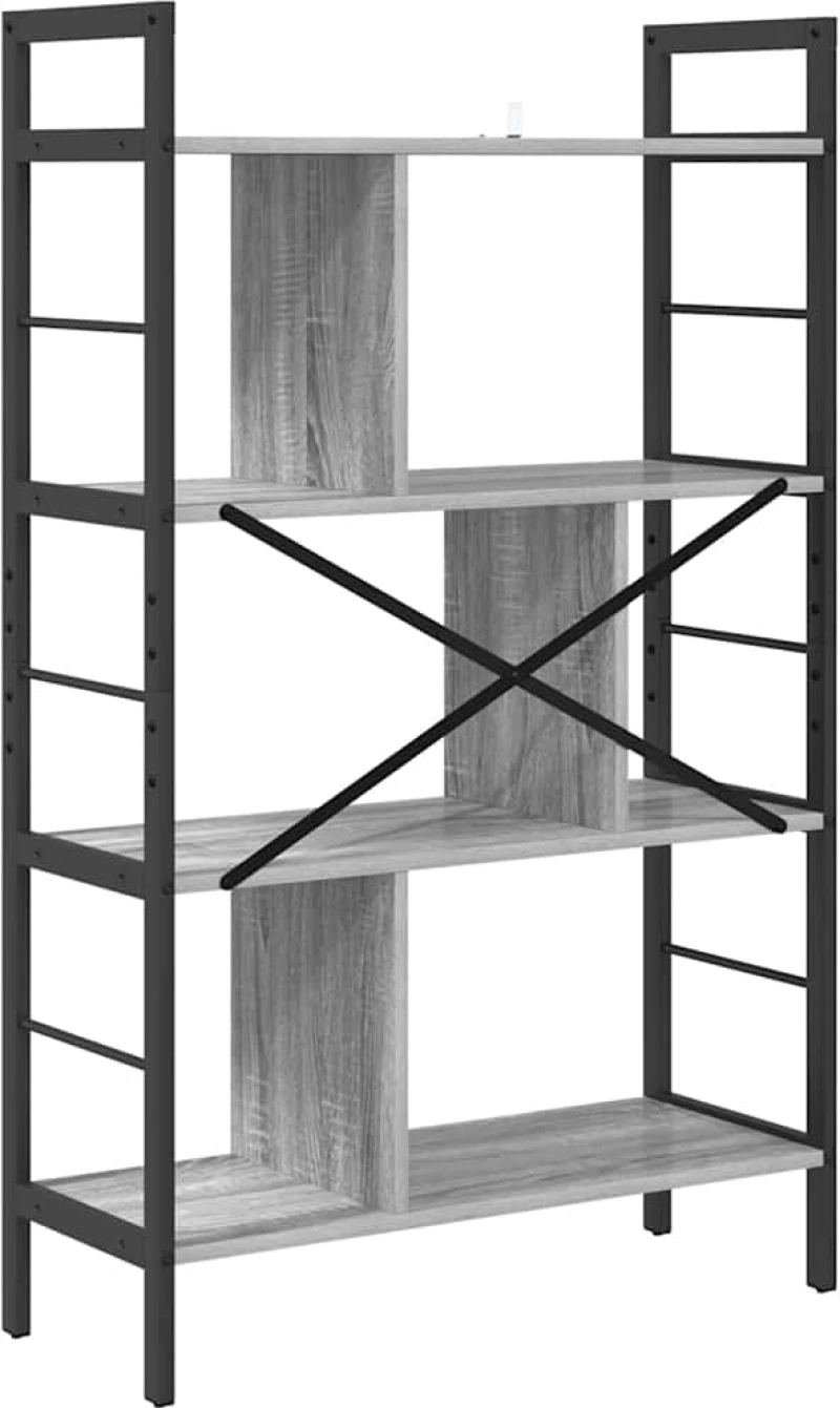 vidaXL Ράφι Βιβλίων Γκρίζο Σονομα 75 x 30 x 123,5 εκ.