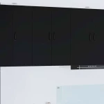 vidaXL Κρεμαστό ντουλάπι κουζίνας με ράφι Μαύρο 60 x 31 x 80 εκ.