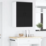 vidaXL Κρεμαστό ντουλάπι κουζίνας με ράφι Μαύρο 60 x 31 x 80 εκ.