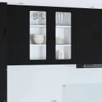 vidaXL Κρεμαστό ντουλάπι κουζίνας με ράφι Μαύρο 80 x 31 x 80 εκ.