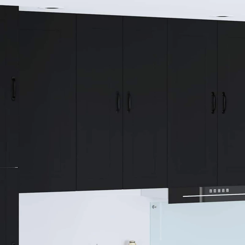 vidaXL Κρεμαστό ντουλάπι κουζίνας με ράφι Μαύρο 60 x 31 x 100 εκ.