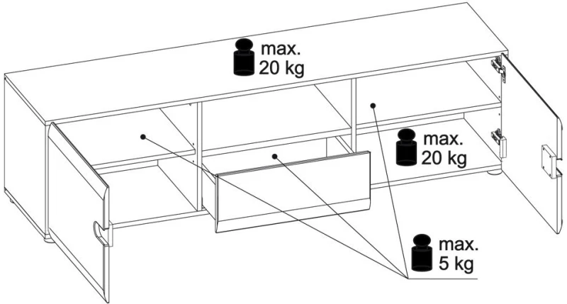 Έπιπλο τηλεόρασης Lugano 2D1S