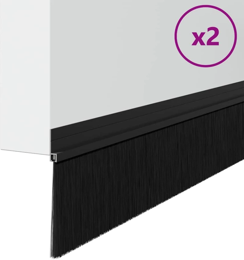vidaXL Αυτοκόλλητες σφραγίδες πόρτας 2 pcs Μαύρο 100 cm