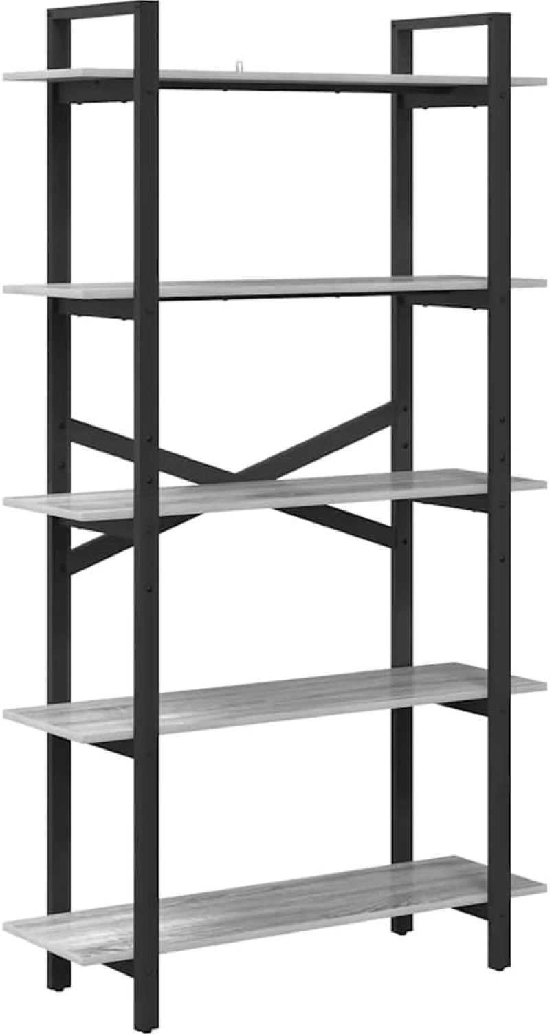 vidaXL Ράφι Βιβλίων Γκρίζο Σονομα 100 x 33,5 x 178 εκ