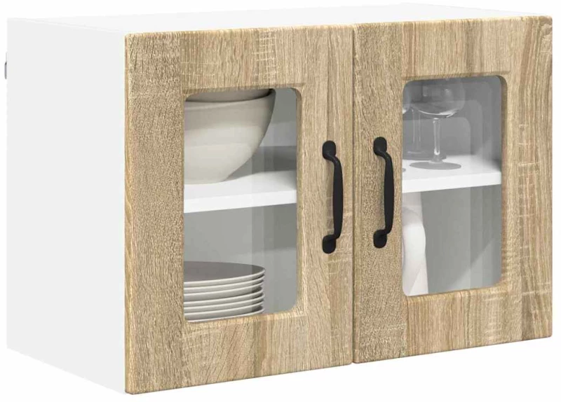 vidaXL Κρεμαστό ντουλάπι κουζίνας 2 pcs Δρύς Sonoma 60 x 31 x 40 εκ