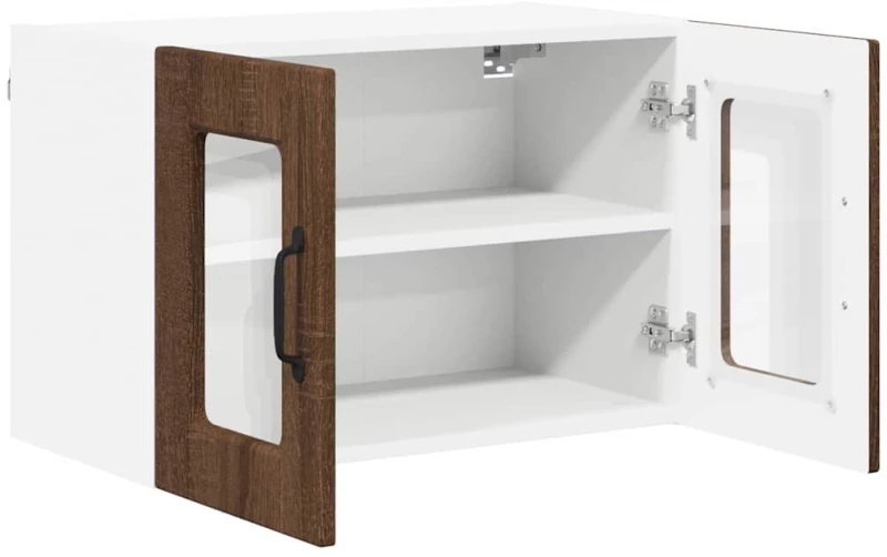 vidaXL Κρεμαστό ντουλάπι κουζίνας 2 pcs Καφέ δρυς 60 x 31 x 40 εκ