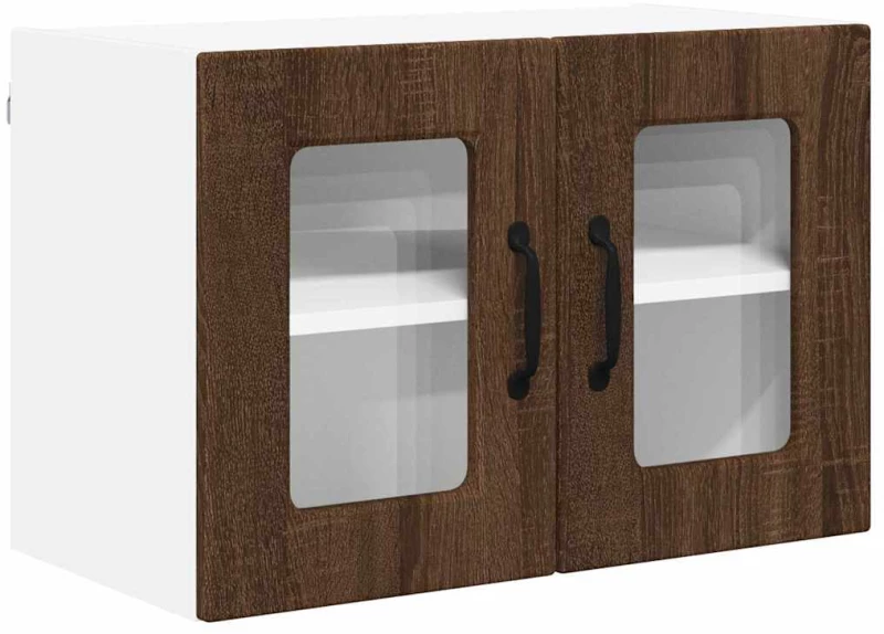 vidaXL Κρεμαστό ντουλάπι κουζίνας 2 pcs Καφέ δρυς 60 x 31 x 40 εκ