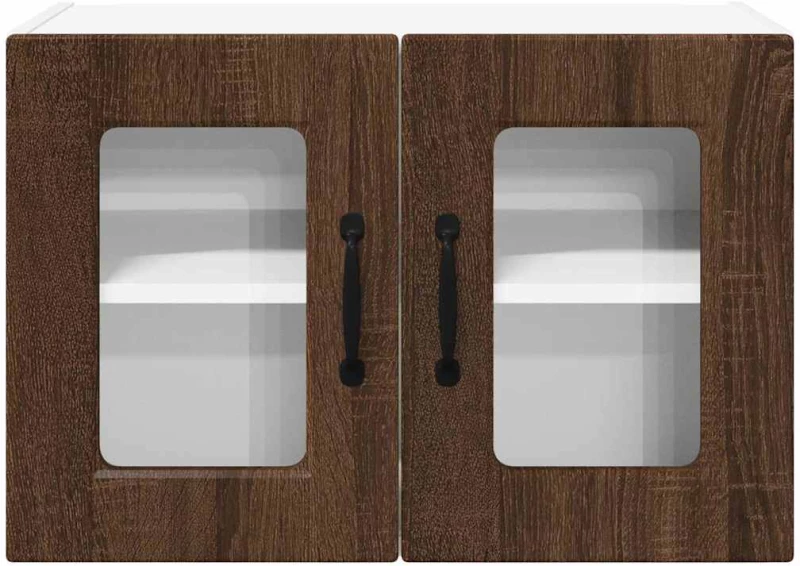 vidaXL Κρεμαστό ντουλάπι κουζίνας 2 pcs Καφέ δρυς 60 x 31 x 40 εκ