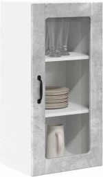 vidaXL Κρεμαστό ντουλάπι κουζίνας με ράφι 2 pcs Σκυρόδεμα Γκρι