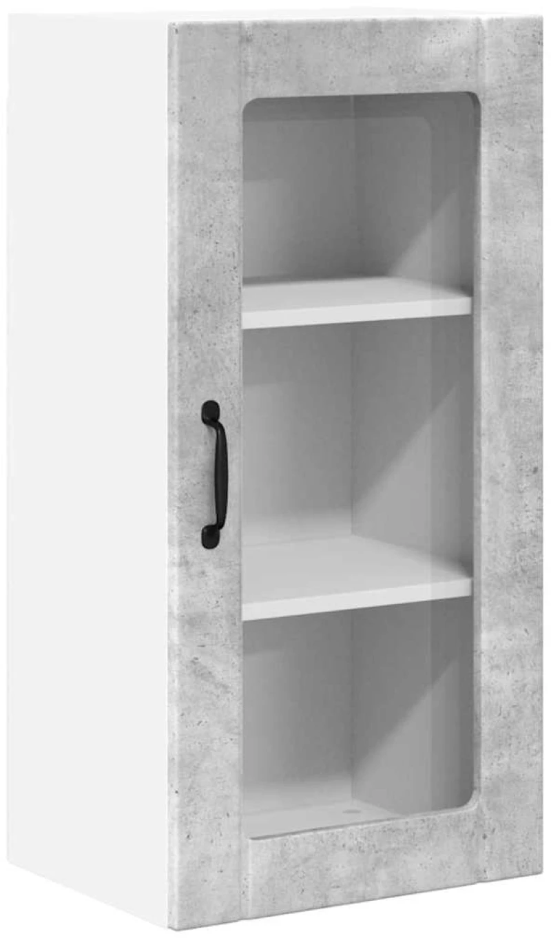 vidaXL Κρεμαστό ντουλάπι κουζίνας με ράφι 2 pcs Σκυρόδεμα Γκρι
