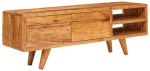 vidaXL Ντουλάπι TV με ράφι Καφέ 110 x 30 x 40 cm Στερεό Ξύλο Ακακίας