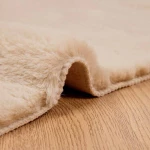 vidaXL Χαλιά Ψεύτικου Κουνελιού Olite Μπεζ 120 x 120 cm Πολυεστέρας