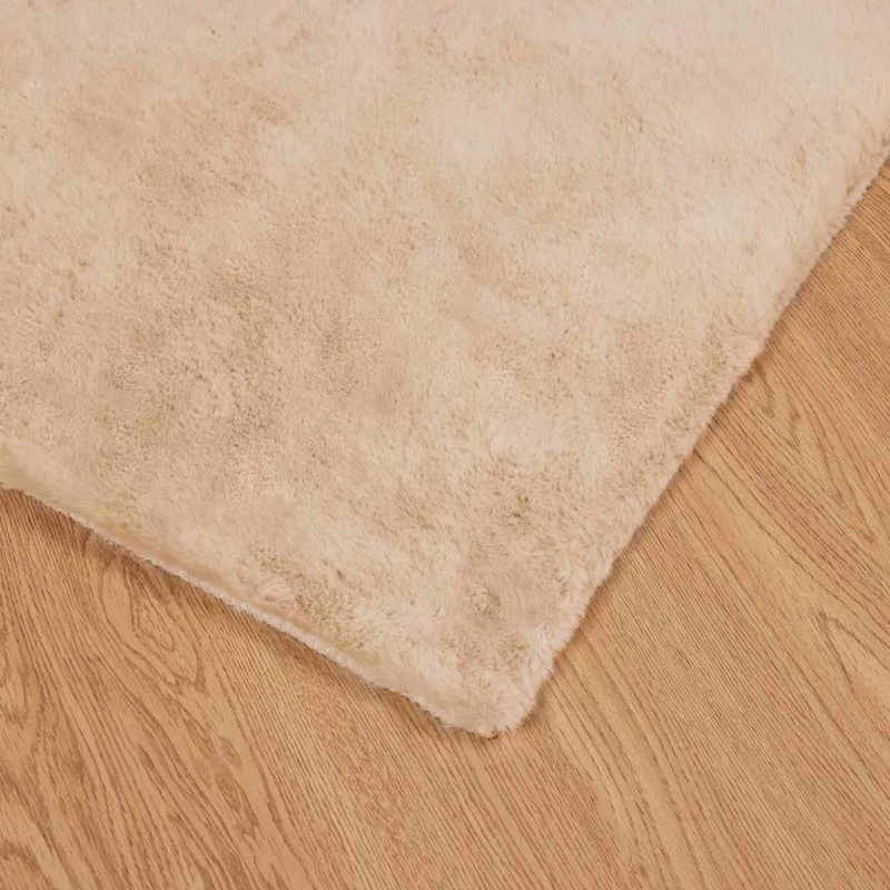 vidaXL Χαλιά Ψεύτικου Κουνελιού Olite Μπεζ 120 x 120 cm Πολυεστέρας