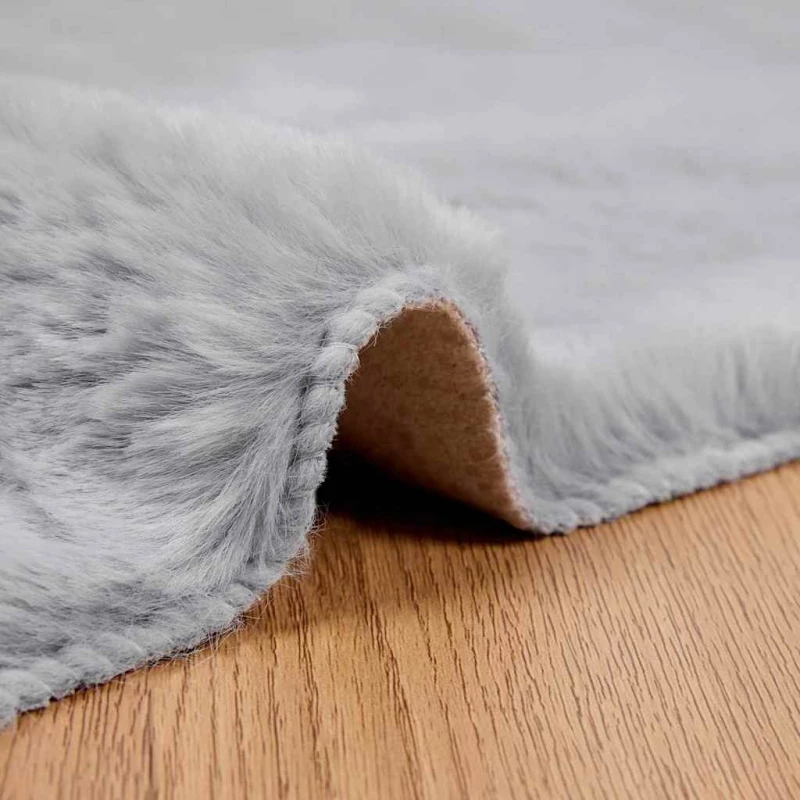 vidaXL Χαλιά Ψεύτικου Κουνελιού Olite Γκρι 80 x 200 cm Πολυεστέρας