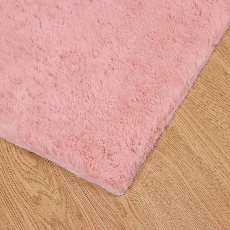 vidaXL Χαλιά Ψεύτικου Κουνελιού Olite Ροζ 120 x 120 cm Πολυεστέρας