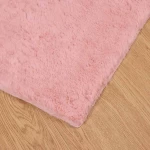 vidaXL Χαλιά Ψεύτικου Κουνελιού Olite Ροζ 120 x 120 cm Πολυεστέρας