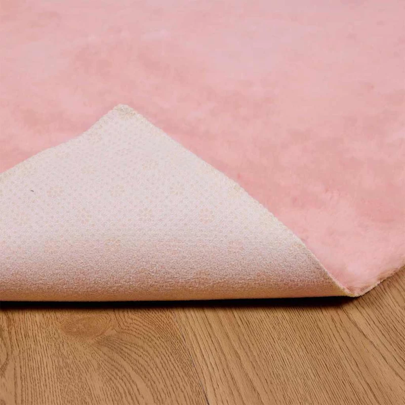 vidaXL Χαλιά Ψεύτικου Κουνελιού Olite Ροζ 120 x 120 cm Πολυεστέρας