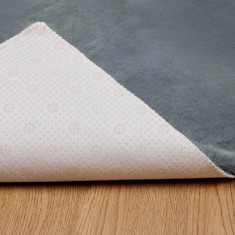 vidaXL Χαλιά Ψεύτικου Κουνελιού Olite Ανθρακί 80 x 250 cm Πολυεστέρας