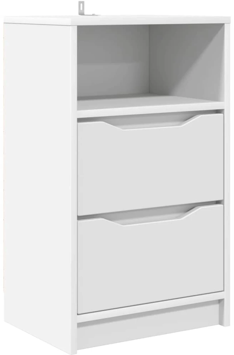 vidaXL Κομοδίνο με συρτάρι Λευκό 40 x 30 x 467 εκ Επεξεργασμένο ξύλο