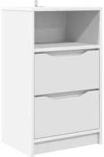 vidaXL Κομοδίνο με συρτάρι Λευκό 40 x 30 x 467 εκ Επεξεργασμένο ξύλο