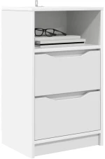 vidaXL Κομοδίνο με συρτάρι Λευκό 40 x 30 x 467 εκ Επεξεργασμένο ξύλο