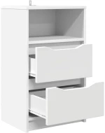 vidaXL Κομοδίνο με συρτάρι Λευκό 40 x 30 x 467 εκ Επεξεργασμένο ξύλο