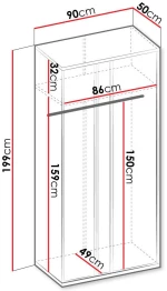 Ντουλάπα Imola 2D Δίφυλλη