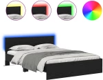 vidaXL Σκελετός Κρεβατιού Μαύρη Οξυά 140 x 190 cm Επεξεργασμένο ξύλο