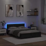vidaXL Σκελετός Κρεβατιού Μαύρη Οξυά 140 x 190 cm Επεξεργασμένο ξύλο